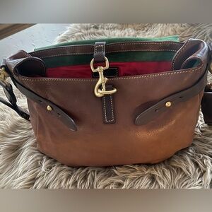 (EUC) DOONEY & BOURKE FLAP SADDLE CROSSBODY PEEBLE LEATHER (EXCELLENT VINTAGE)